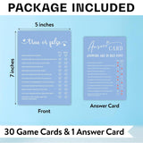 Baby Shower Games, True Or False, Double-Sided Filling Blue Minimalism Game Cards, Funny Baby Shower Games, Baby Shower Party Supplies & Decorations, 30 Game Cards & 1 Answer Card -B07