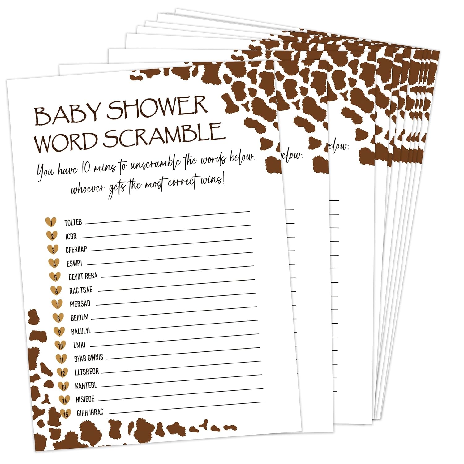 Baby Shower Games - Baby Shower Word Scramble Game For 30 Guests With Cards, Gender Reveal Game, Cowboy Party Supplies (19)