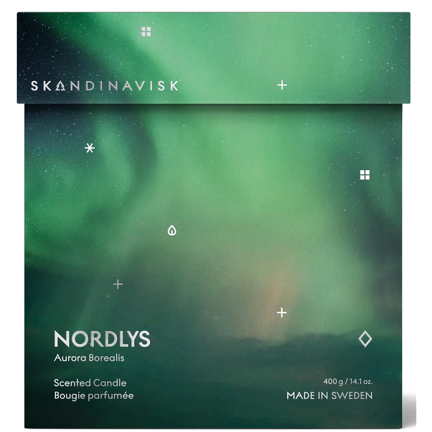 Nordlys 'Northern Lights' Scented Candle. 2 Wicks. Fragrance Notes: Arctic Intensity And Celestial Colour, A Symphony For Senses. 14.1 Oz.