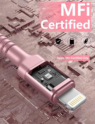 2 Pack 6FT USB C to Lightning Cable MFi Certified Fast Charging Cord for iPhone and iPad