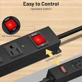 Outdoor Waterproof Power Strip 4 Outlets 3 USB Ports 6FT Weatherproof Extension Cord Black