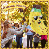4 Pcs Banana Fruit Summer Luau Party Game Supplies 17. 5Inch Banana Birthday Decorations With Blindfold Bat And Confetti For Hawaiian Tropical Fiestas Carnival Party Game