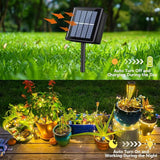 4 Pack Solar Fairy String Lights 33FT 100 LED Warm White Outdoor Waterproof Solar Lights with 8 Lighting Modes Silver Wire Decorative Lights for Garden Patio Tree Decor