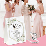 Put A Ring On It Game(50 Rings With One Sign), Don'T Say Wedding Or Bride Game,Fun Bridal Shower Game, Bridal Shower Decorations Geometric Frame Cream Roses-Jzds03