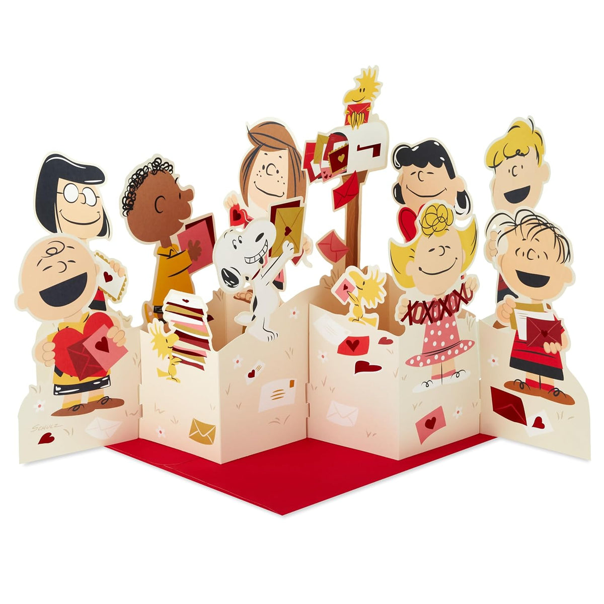 Hallmark Peanuts Big Valentines Day Pop Up Card (Snoopy at Mailbox) for Kids, Teachers, Coworkers