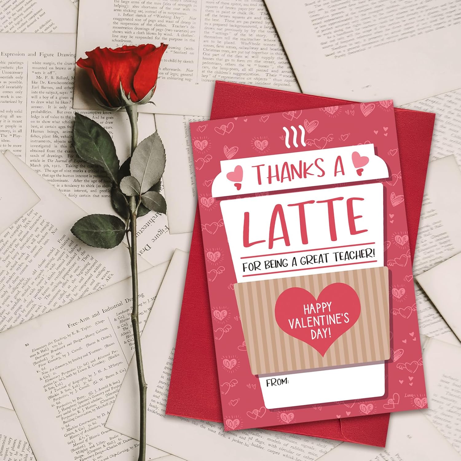 Sweet Teacher Valentines Day Card, Coffee Thank You Card For Teacher, Teachers Valentines Day Cards From Students, Appreciation Gifts For Teachers, Thanks A Latte Valentine Cards