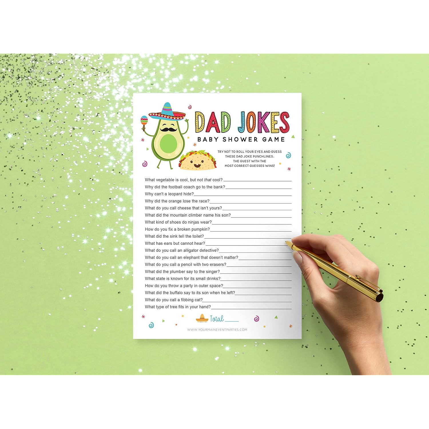 50 Pack Fiesta Baby Shower Games, Fun Dad Joke Game, Great For Baby Shower, Baby Sprinkle, Or Any Party!