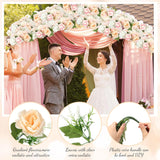 Artificial Flowers Artificial Peonies Silk Flowers Faux Peony Fake Peony Silk Hydrangea Bouquet For Wedding Table Centerpiece Floral Vase Decor(White,Pink,6 Bundles)