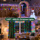 140Ft Christmas Lights Indoor Outdoor Waterproof, 400 Led 8 Modes Warm Twinkling String Lights For Room Decorations, Ide