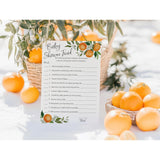A Little Cutie Baby Feud Game - Pack Of 25 - Citrus Orange Theme Fun Family Feud Game, Baby Shower Activity, Shower Fued Games G350-Bsf