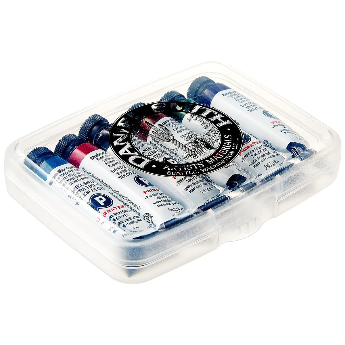 Daniel Smith Watercolor, 5ml Tubes, Mineral Mixing Set with 6 Primatek Watercolor Tubes, 1oz Watercolor Ground, Mixing Guide, Plastic Case (Total 9 Pieces) 285610103