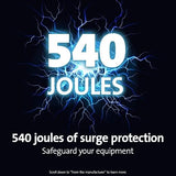 6 Outlet Surge Protector Power Strip 15FT Extension Cord 540J Flat Plug Wall Mount Black