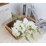 White Delphinium Artificial Flower 6Pcs Larkspur Silk Delphinium Flowers 29.52" Long Stem Fake Flower For Tall Vase Wedding Floral Arrangements Home Table Decor(White)