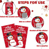 50 Pcs Christmas Scratch Off Cards With Stickers, Christmas Plaid Scarf Snowman Games For Family Party, Xmas Raffle Tickets For Group Game Prizes -C03