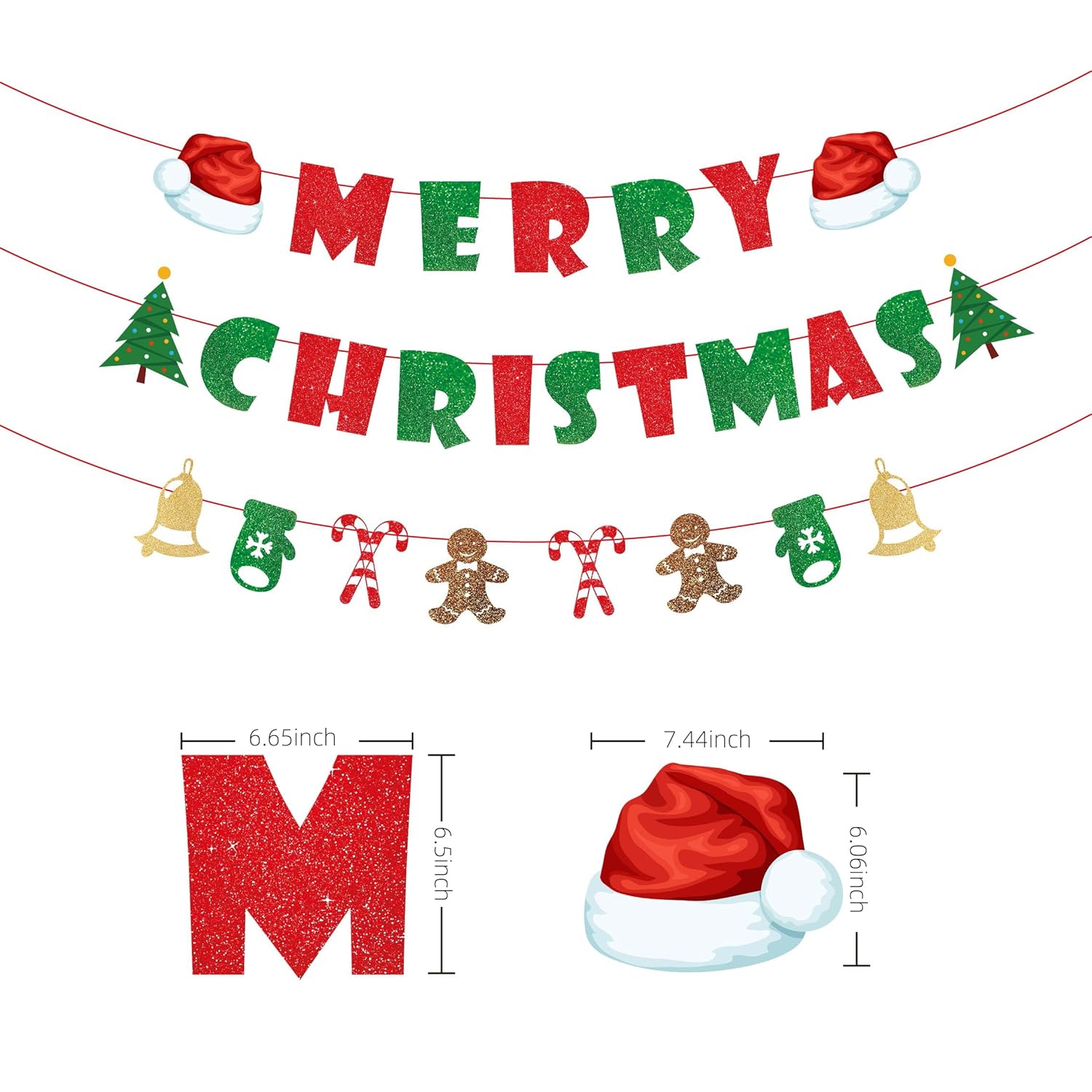 Merry Christmas Banner Indoor Christmas Wall Decor, Christmas Fireplace Banner For Christmas Party Decorations, Red And Green Merry Christmas Signs Backdrop For Xmas Holiday Mantle Fireplace Home Decor