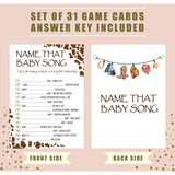 Baby Shower Games - Name That Baby Song Game For 30 Guests With Cards, Gender Reveal Game, Cowboy Party Supplies (21)