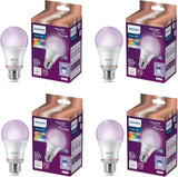 Philips Matter Smart LED Light Bulb A19 60W Equivalent RGB Color 4 Pack