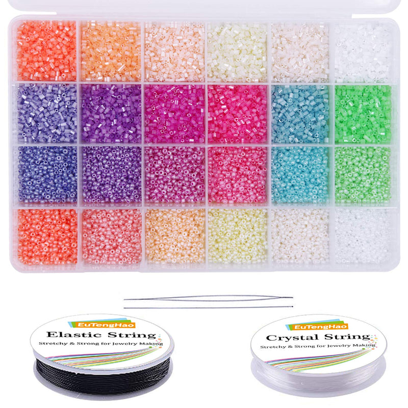 16800Pcs Tube Glass Seed Beads And Small Pony Beads Kit With Bracelet