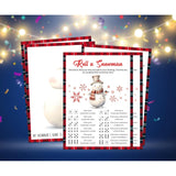 Roll A Snowman Game - 25 Christmas Cards, Dice Rolling Game, A Snowman Games For Family Fun, Christmas Party Activities, Party Favors, Christma Games For Families,1