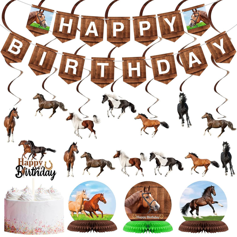 29 Pieces Horse Party Decorations Horse Birthday Banners Horse Hanging