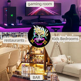 Ramen Bear Neon Sign Blue USB Dimmable LED Wall Light for Restaurant Gaming Room Bedroom Decor