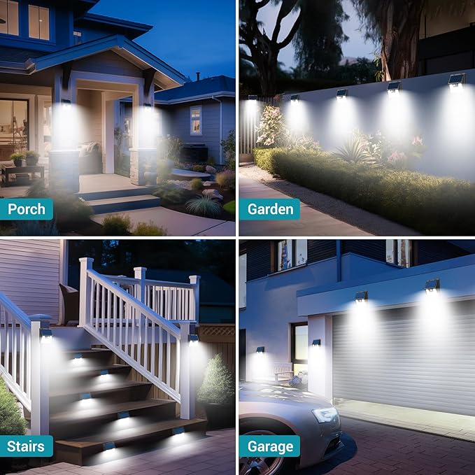 10 Pack Solar Motion Sensor Lights Waterproof Outdoor Security Lights for Garden Yard Fence