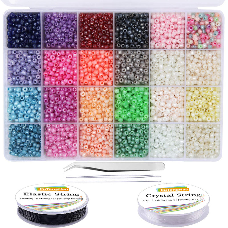 6000Pcs Glass Seed Beads Small Craft Beads For Diy Bracelet Necklaces