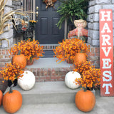 12 Bundles Artificial Fall Flowers For Outdoors Fake Plants Uv Resistant Plastic Plants Shrubs Bushes For Home Fall Front Door Porch Garden Autumn Decor (Fall Red)