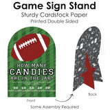 Big Dot of Happiness End Zone - Football - How Many Candies Baby Shower or Birthday Party Game - 1 Stand and 40 Cards - Candy Guessing Game