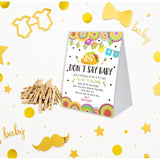 Don'T Say Baby Game For Baby Shower, 50 Wooden Clothespins And One Sign, Fiesta Taco Theme, Pins For Baby Shower Decorations, Gender Reveal Games, Baby Shower Supplies-Bb16