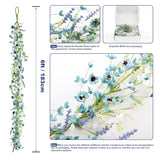 6Ft Blue Flower Garland Fake Flowers Vines Faux Artificial Floral Garland Summer Spring Wreath Blueness With Green Leaves Wreaths Blue Daisy Artificial Grains Flower Wreath For Front Door Wreaths