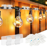 Hooks For Outdoor String Lights Clips, 60Pcs Heavy Duty Cable Clips Waterproof Adhesive Strips For Hanging Christmas Light, Outside Uv-Resistant Clear Sticky Cord Holders Rope Organizer