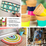DecoArt Patio Outdoor Paint Set – 24 Starter Colors (2 fl oz Bottles) – Outdoor Weatherproof Permanent Paints for Wood, Terra Cotta & DIY Crafts