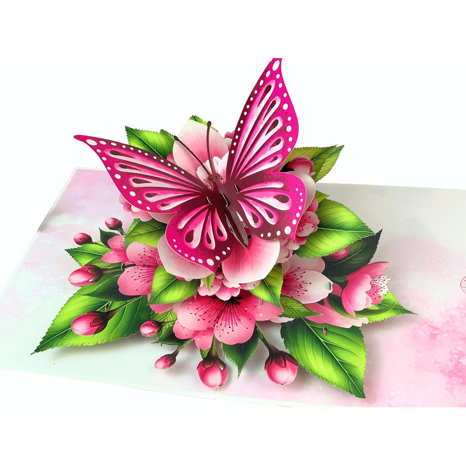 Butterfly Birthday Card, Pop Up Birthday Cards For Women, Flying Butterfly, Cherry Blossom Flower, Mothers Day Pop Up Card, 3D Greeting Cards For All Occasion