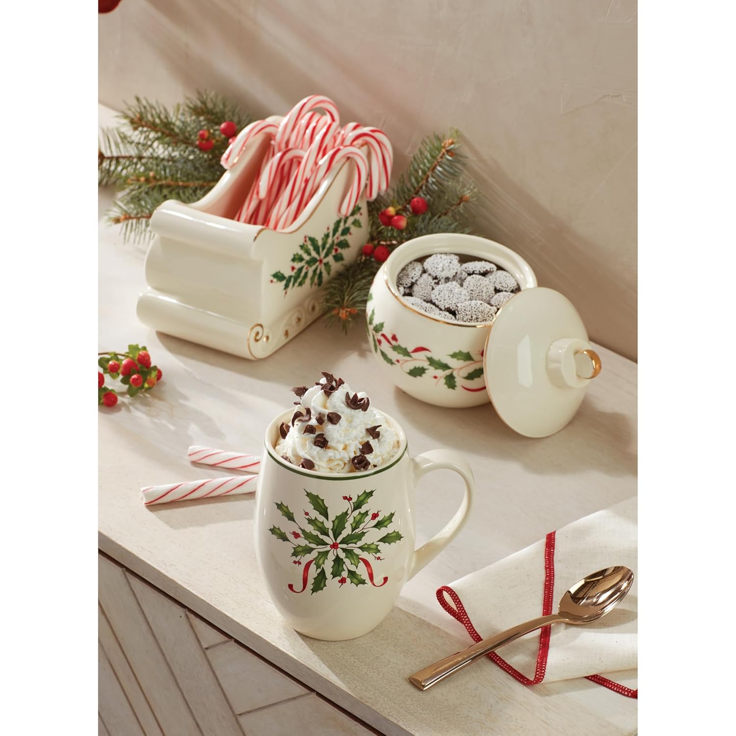 890765 Holiday Ornament Candy Jar, Christmas Hosting