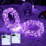 Purple Fairy Lights Outdoor Waterproof 9.8Ft 30 Led, Purple Halloween Lights Battery Operated With Timer For Indoor & Ou
