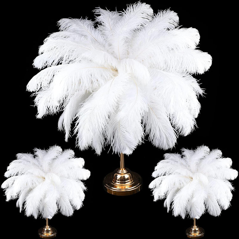 60 Pcs Large Ostrich Feathers Plumes 18-20 Inch (45-50 Cm) Natural Fea