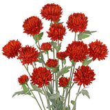5Pcs Artificial Chrysanthemum Flowers - 27.5'' Tall Faux Mums Floral Stems Red Silk Chrysanthemums For Home Wedding Party Bouquet Vase Arrangement Décor