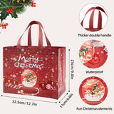 8 Pack Christmas Gift Bags With Handles, Large Non-Woven Tote Bags For Wrapping Xmas Party Favors, 12.8"X9.8"X6.7