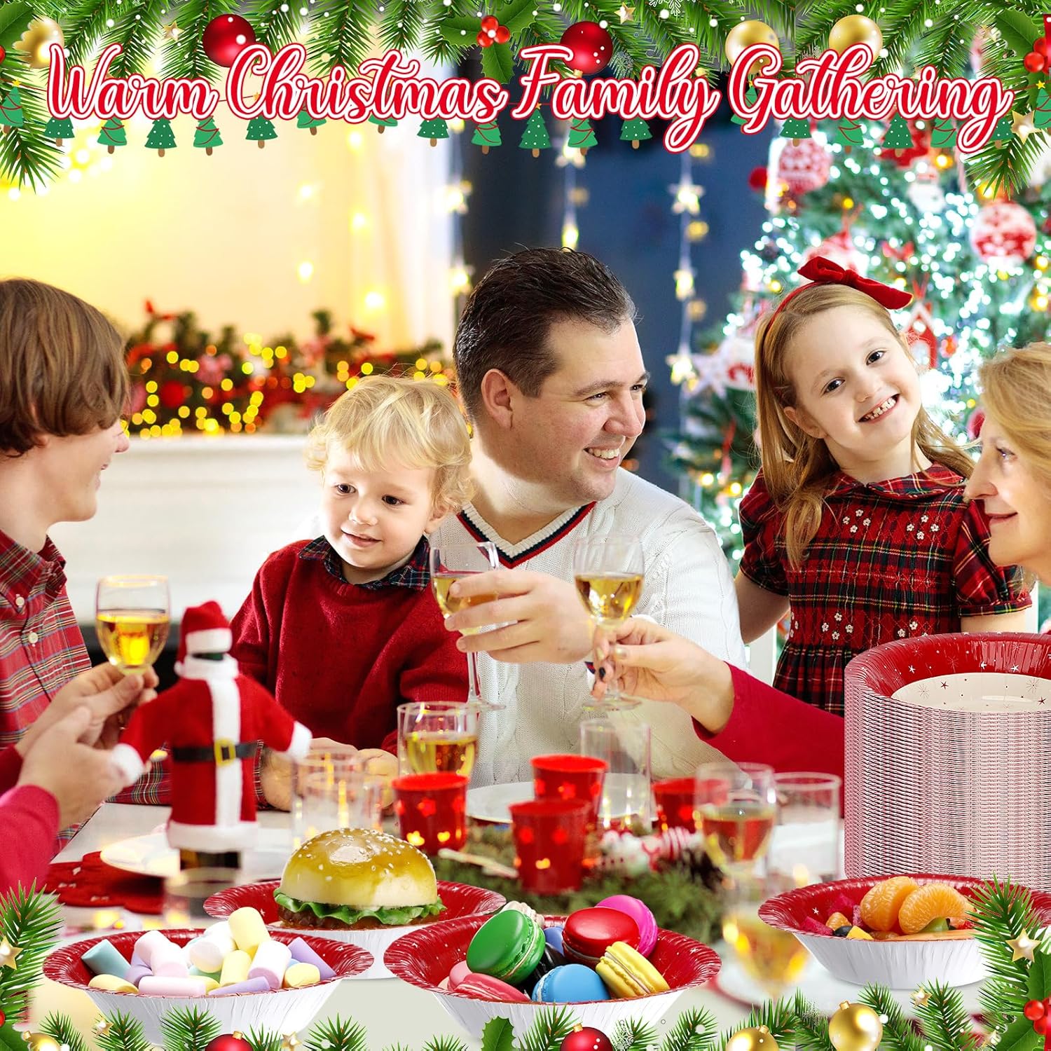 60 Pcs 16 Oz Christmas Paper Bowls Bulk 7 Inch Disposable Christmas Tree Serving Bowls For Hot And Cold Soup Ice Cream Salad Snack Holiday Winter Birthday Party Catering Events