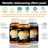 Acrylic Paint Metallic, 3Pcs 13.5Oz(375G) Gold & Silver & Bronze, Gold Leaf Paint For Art Painting, Ideal For Canvas, Wood, Clay, Fabric, Ceramic, Stone, Glass Craft Supplies