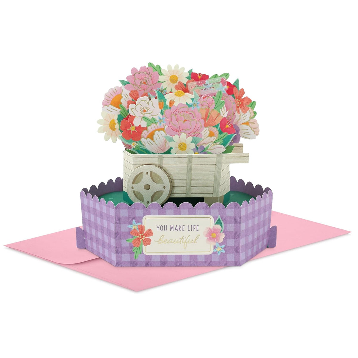 Hallmark Paper Wonder Mother's Day Pick-a-Title Customizable Pop-Up Card (Flower Cart) for Birthdays, Thinking of You