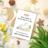 Cute Cat Mom Mothers Day Card For Mother Stepmother Grandma, Happy Mothers Day Gifts From Cat, Gift For Best Cat Mom Birthday