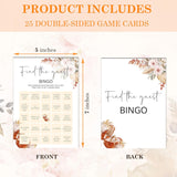 Bridal Shower Games Cards, Find The Guest Bingo Themed Spring Bridal Shower Games For 25 Guests, Love Is In Bloom Wedding Game, Boho Floral Bachelorette Engagement Party Favors -08