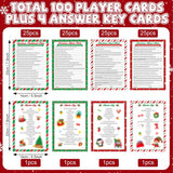 104Pcs Christmas Party Trivia Game Cards Xmas Festival Guessing Activity Christmas Question And Answer Cards For Adults Family Friends Coworkers Groups Winter Holiday Party Supplies (Classic)