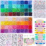 2350PCS Pony Beads Bracelet Making Kit 64 Colors Rainbow Kandi Beads with Letter Beads and Elastic String for Friendship Bracelets Necklaces DIY Crafts