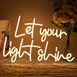 Let Your Light Shine Neon Sign LED Christian Wall Light for Prayer Room Church Bedroom Decor