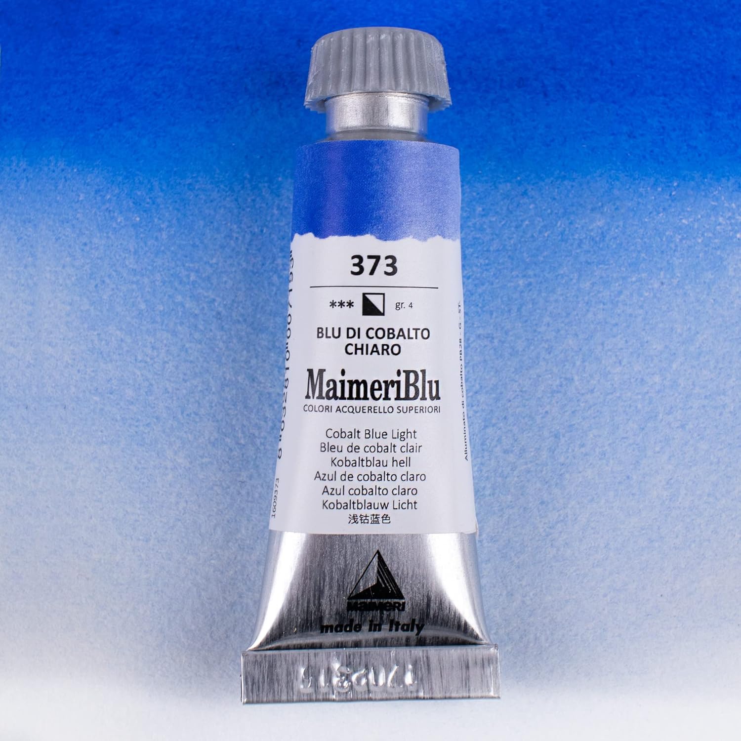 MaimeriBlu 12ml Single-Pigment Watercolor Paint - Cobalt Blue Light PB28 Professional Watercolor Paint - Lightfast and Transparent Watercolor Paint Tube for Artists