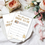 Bridal Shower Games, Party Decorations Favors For Bridal Shower Bachelorette Engagement Party, Wedding Reception Games, Gold Champagne How Old Was The Bride-To-Be Cards For 30 Guests -02