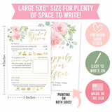 25 Floral Wedding Advice Cards-Bridal Shower Games, Wedding Guest Book Alternative, Wedding Card Boxes For Reception, Wedding Games For Guests, Reception Advice For The Bride